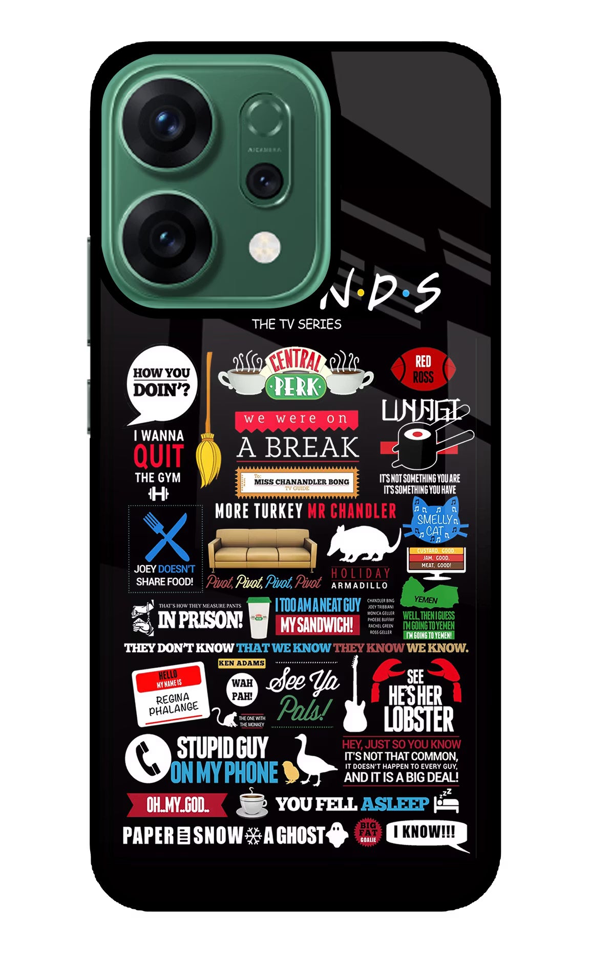 FRIENDS Oppo Reno14 5G Glass Case Back Cover by Casekaro