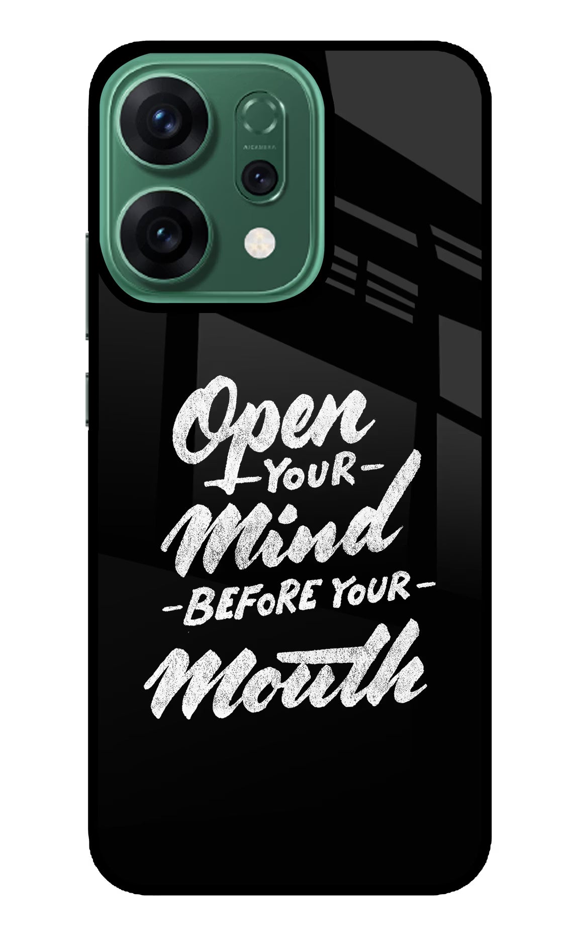 Open Your Mind Before Your Mouth Oppo Reno14 5G Glass Case Back Cover by Casekaro