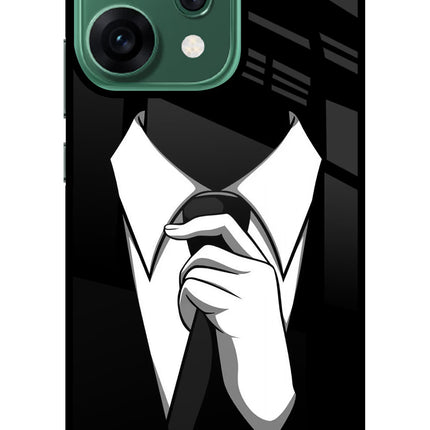 Black Tie Oppo Reno14 5G Glass Case