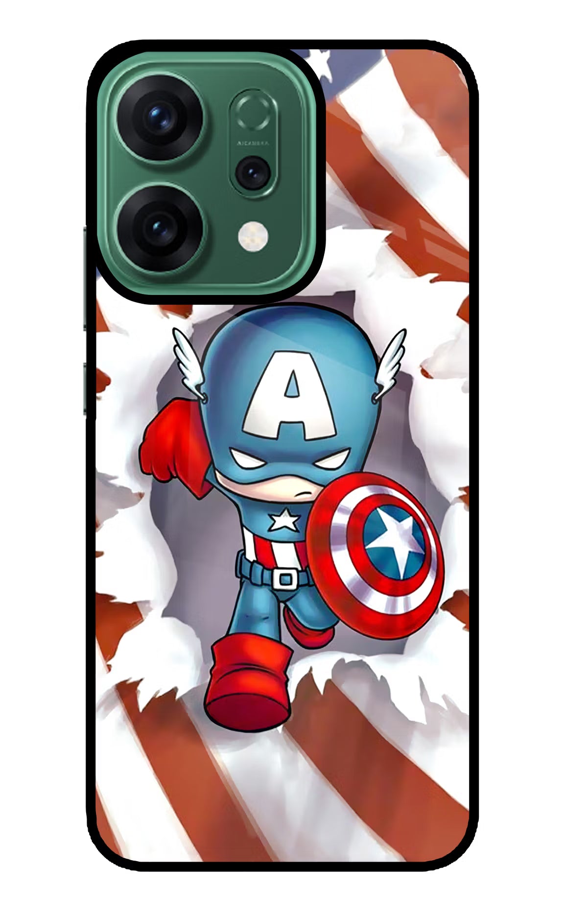 Captain America Oppo Reno14 5G Glass Case Back Cover by Casekaro