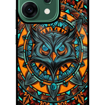 Angry Owl Art Oppo Reno14 5G Glass Case Back Cover by Casekaro