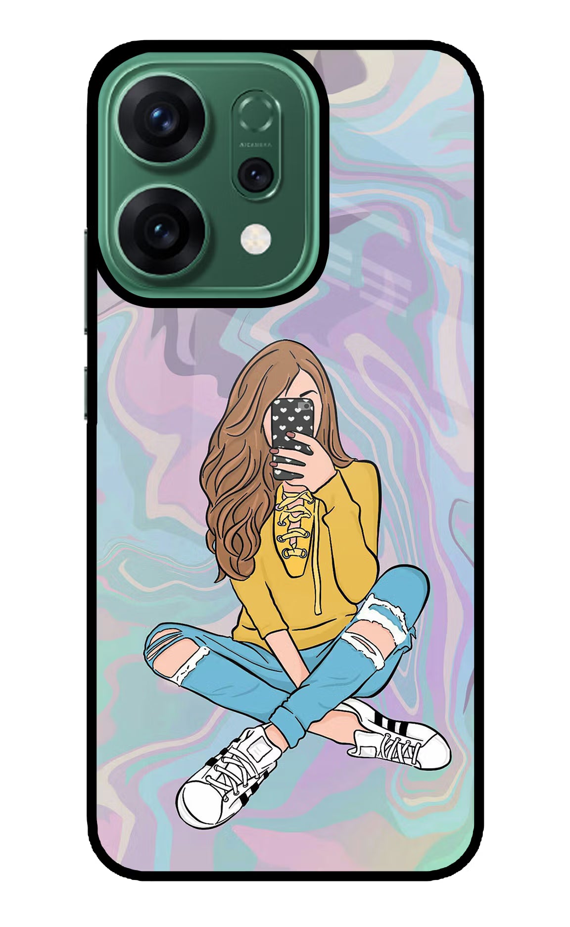 Selfie Girl Oppo Reno14 5G Glass Case
