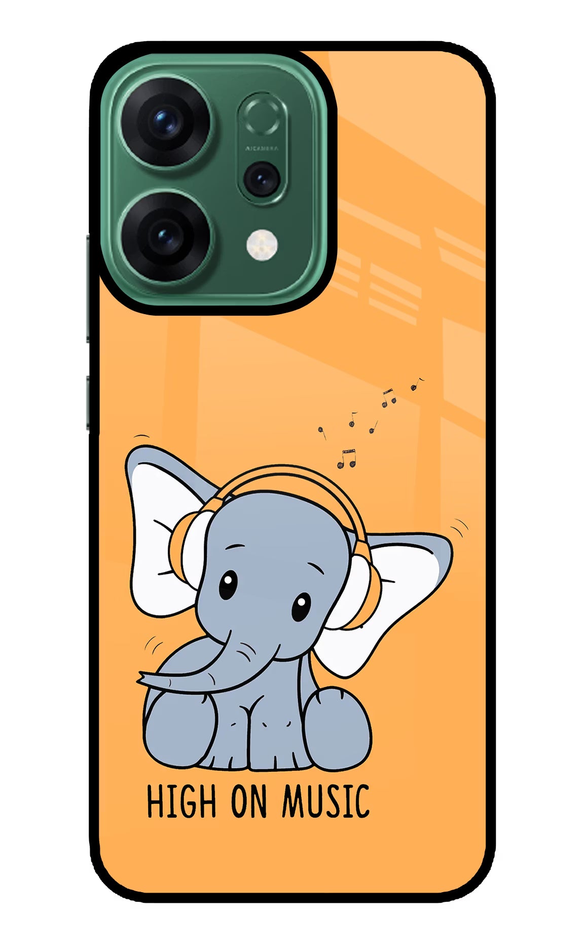 High On Music Oppo Reno14 5G Glass Case Back Cover by Casekaro