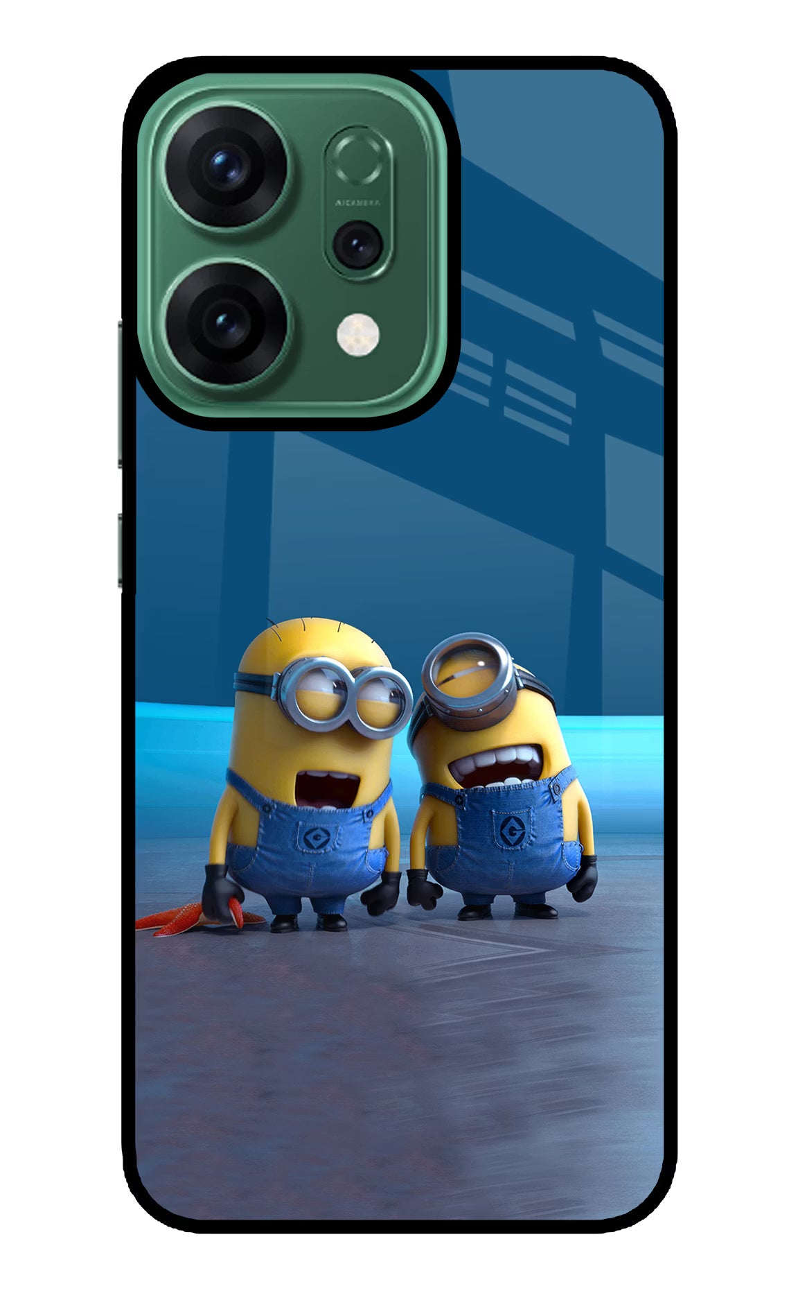 Minion Laughing Oppo Reno14 5G Glass Case Back Cover by Casekaro