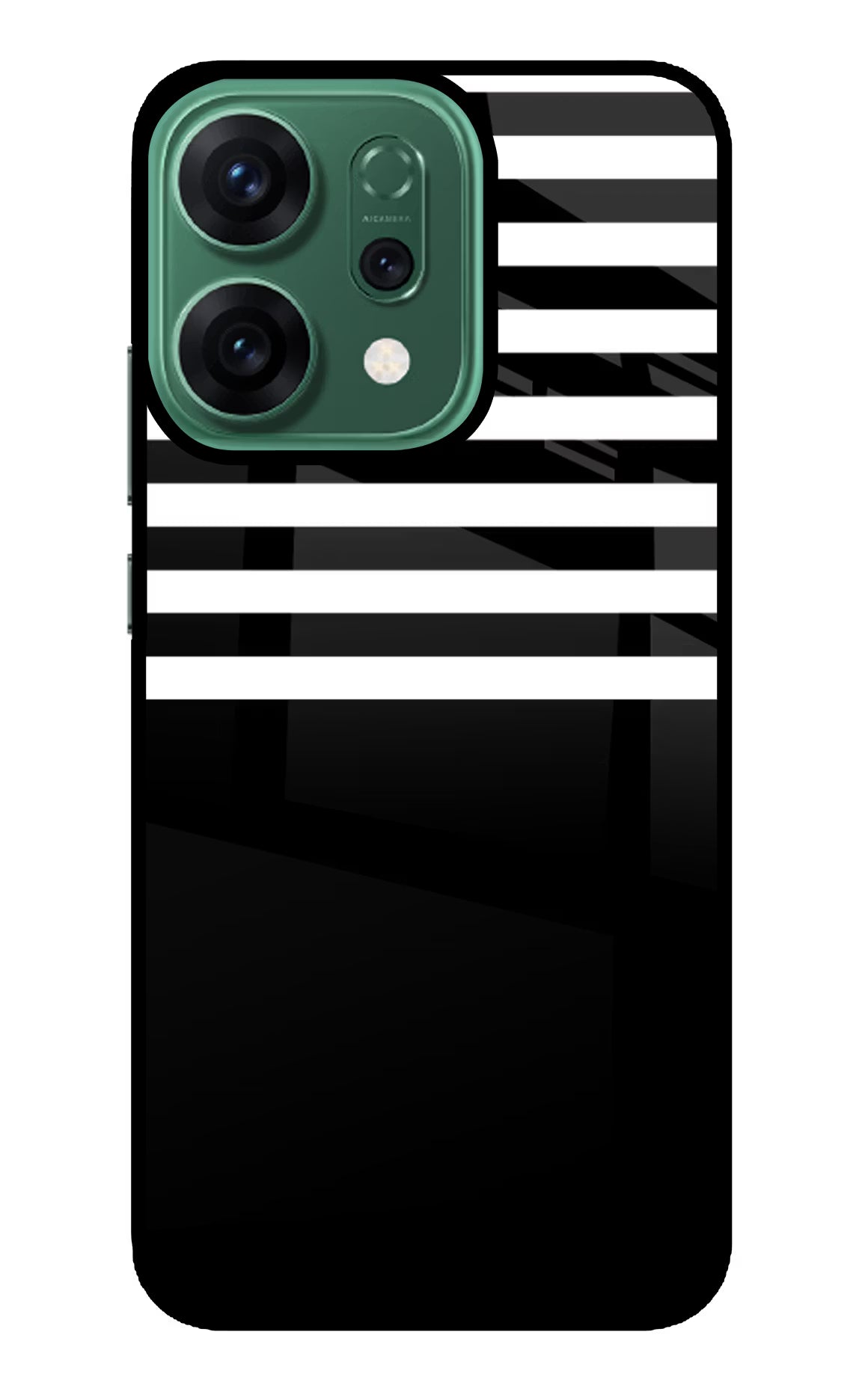 Black and White Print Oppo Reno14 5G Glass Case Back Cover by Casekaro