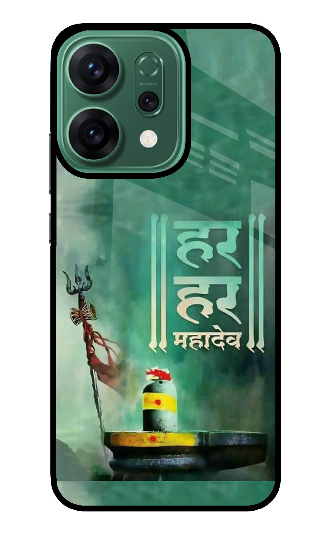 Har Har Mahadev Shivling Oppo Reno14 5G Glass Case Back Cover by Casekaro