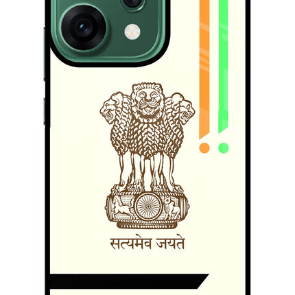 Satyamev Jayate Brown Logo Oppo Reno14 5G Glass Case