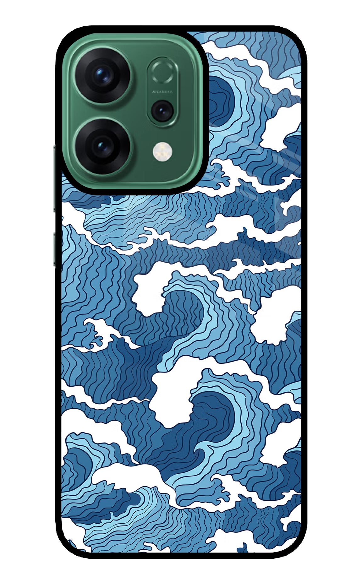 Blue Waves Oppo Reno14 5G Glass Case