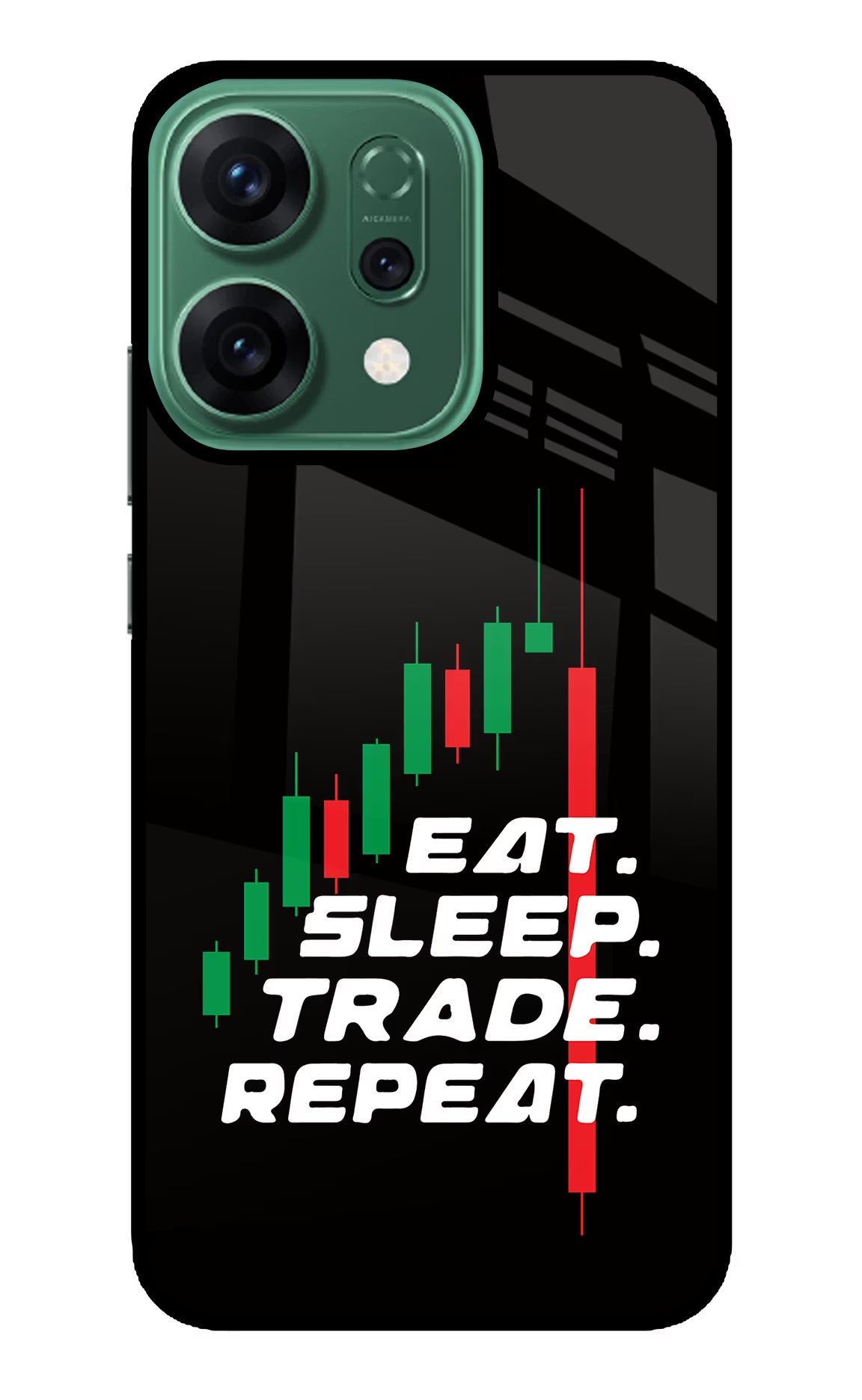Eat Sleep Trade Repeat Oppo Reno14 5G Glass Case