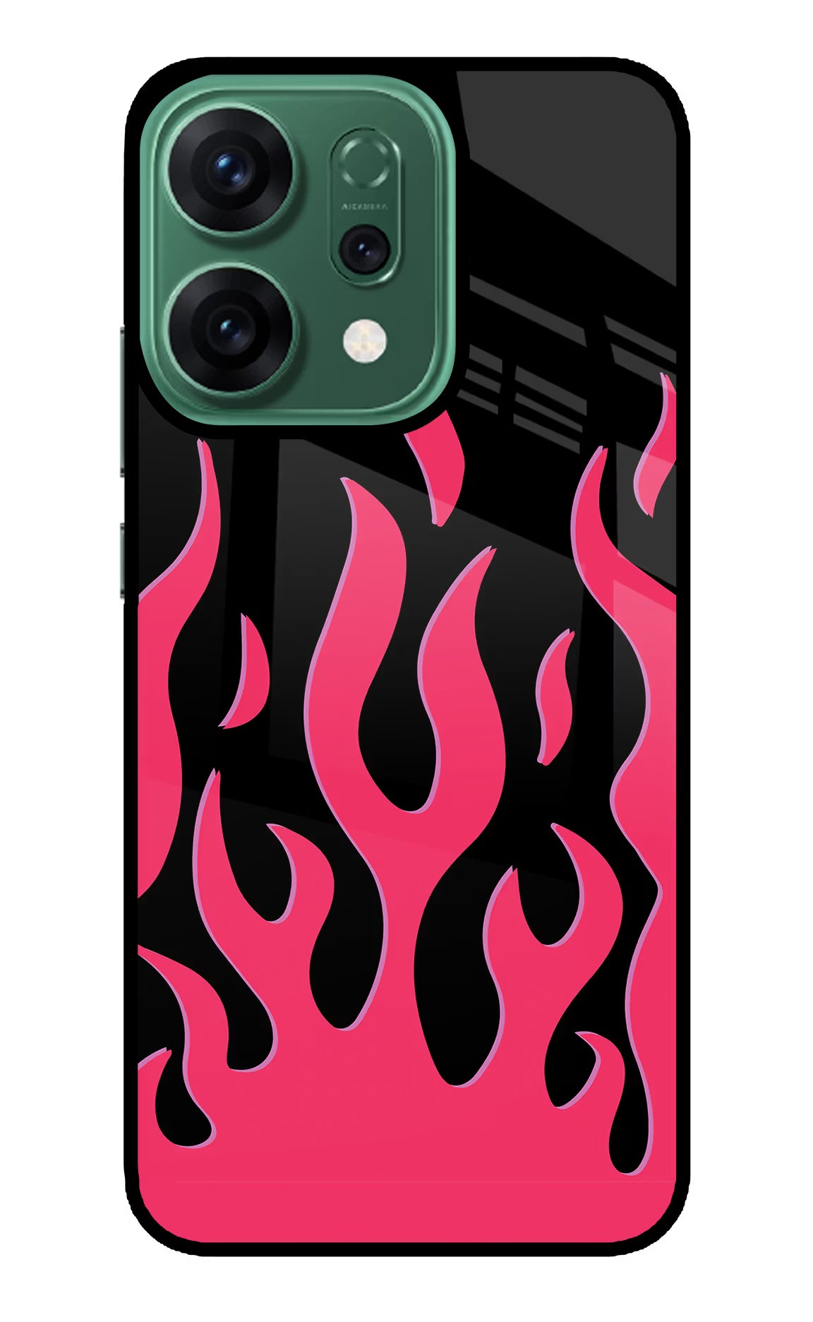 Fire Flames Oppo Reno14 5G Glass Case Back Cover by Casekaro