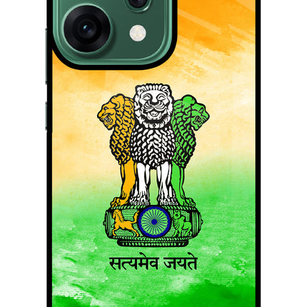 Satyamev Jayate Flag Oppo Reno14 5G Glass Case