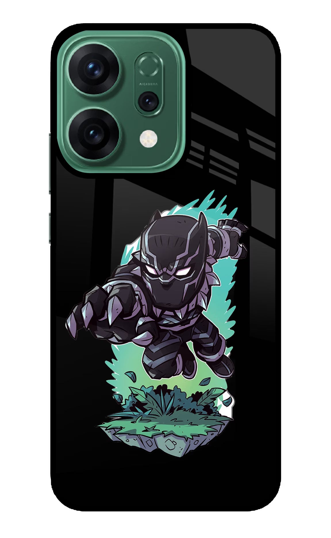 Black Panther Oppo Reno14 5G Glass Case Back Cover by Casekaro