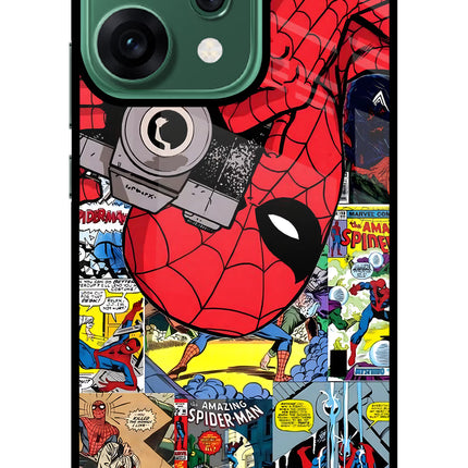 Spider Man Oppo Reno14 5G Glass Case Back Cover by Casekaro