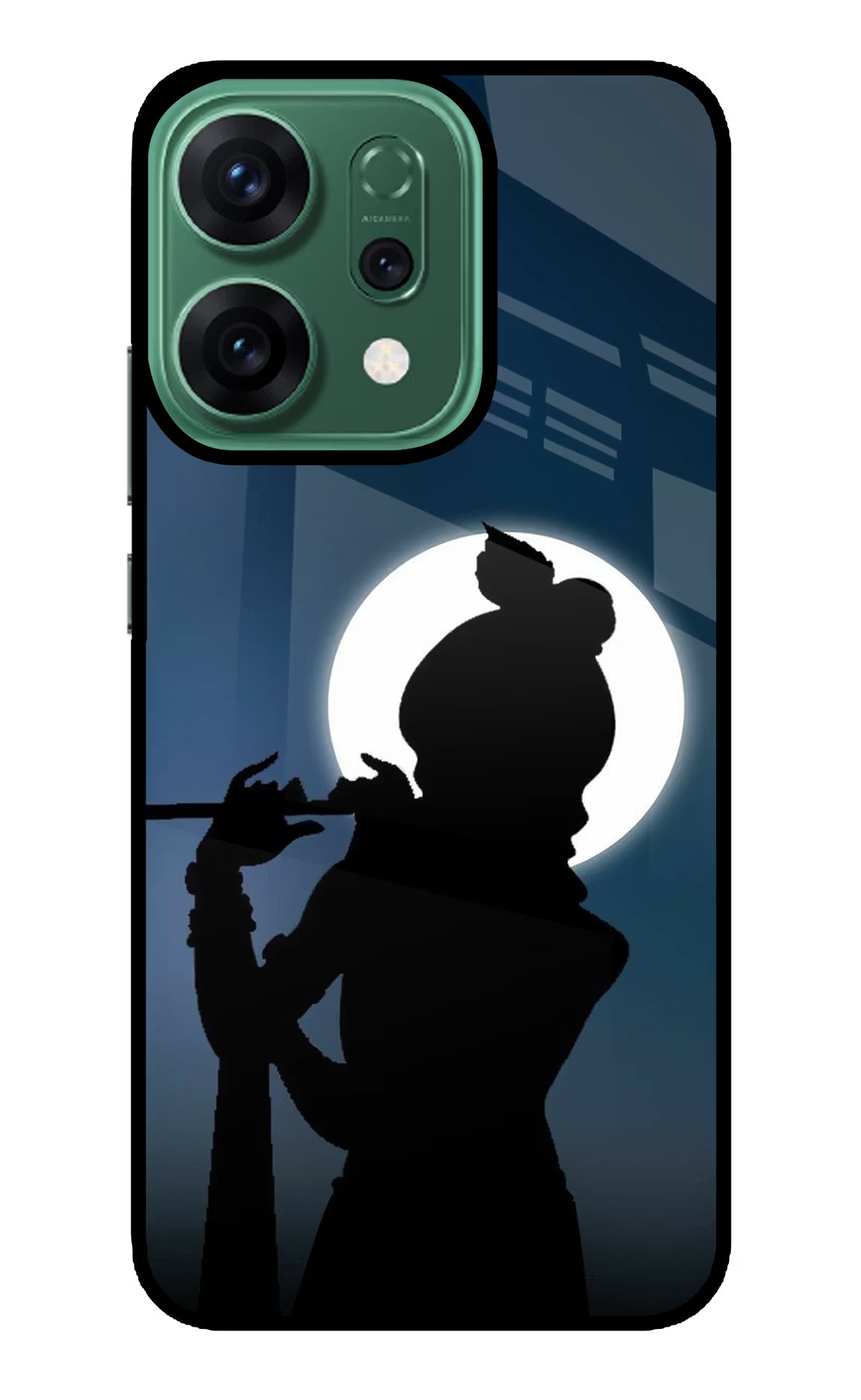 Shri Krishna Silhouette Oppo Reno14 5G Glass Case Back Cover by Casekaro