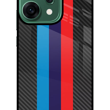 BMW Stripes Pattern Oppo Reno14 5G Glass Case Back Cover by Casekaro