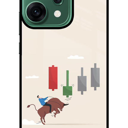 Bull Trading Momentum Oppo Reno14 5G Glass Case Back Cover by Casekaro