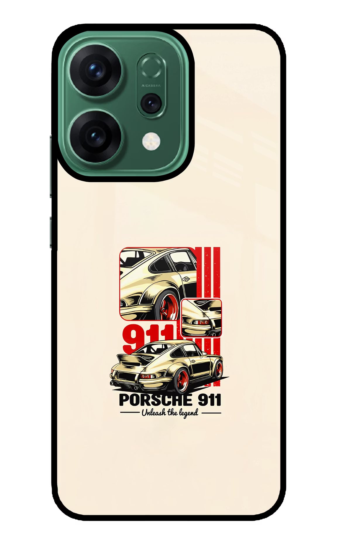 Classic Porsche 911 Oppo Reno14 5G Glass Case Back Cover by Casekaro