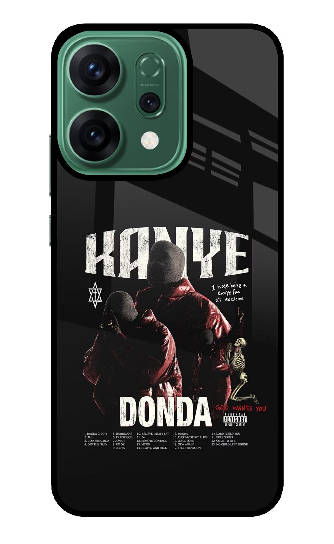 Donda Kanye West Oppo Reno14 5G Glass Case Back Cover by Casekaro