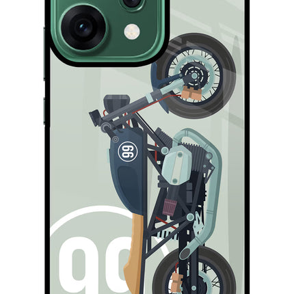 Classic Cafe Racer 99 Oppo Reno14 5G Glass Case Back Cover by Casekaro