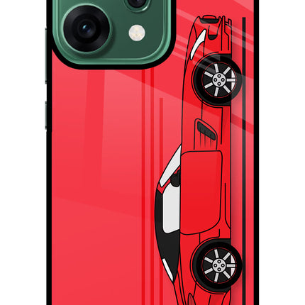 Red Velocity Oppo Reno14 5G Glass Case Back Cover by Casekaro