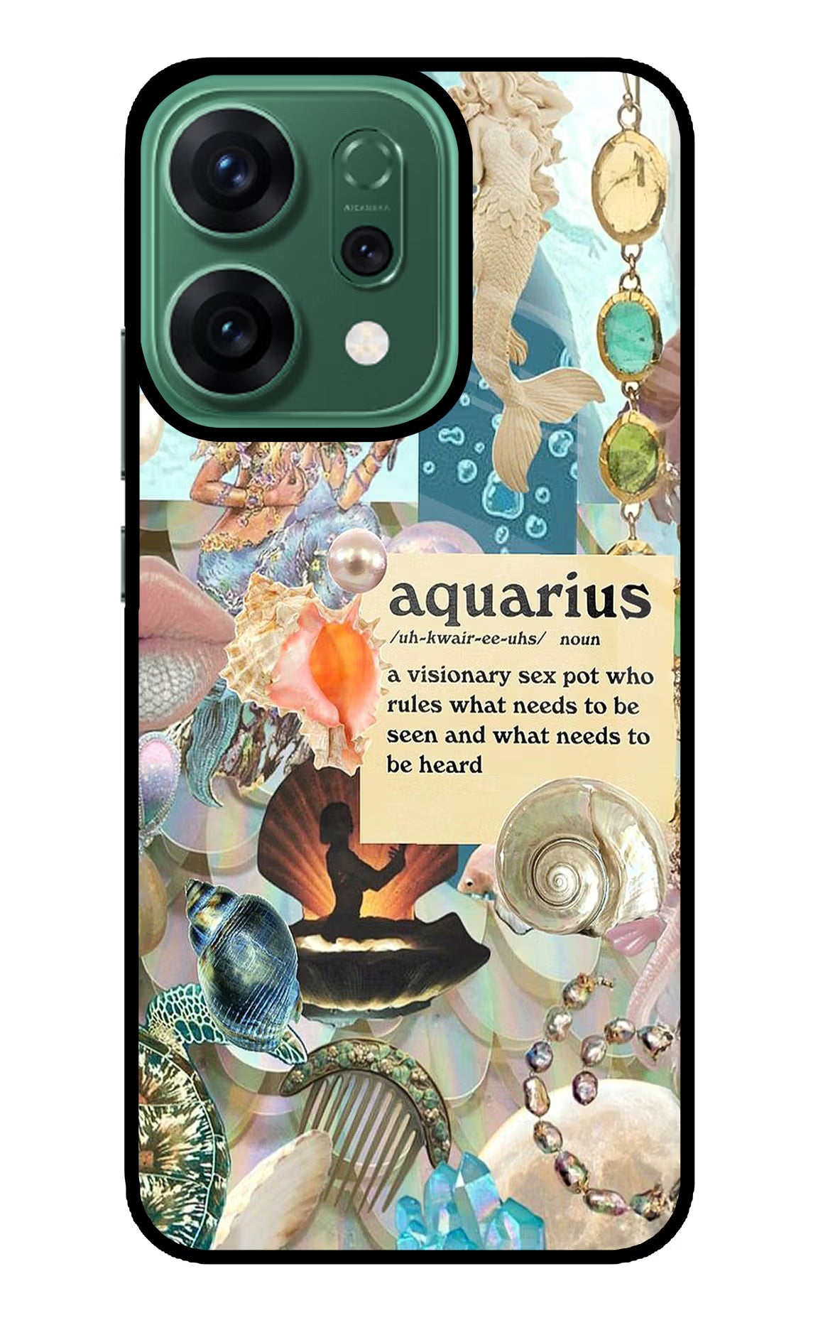 Aquarius Zodiac Oppo Reno14 5G Glass Case Back Cover by Casekaro