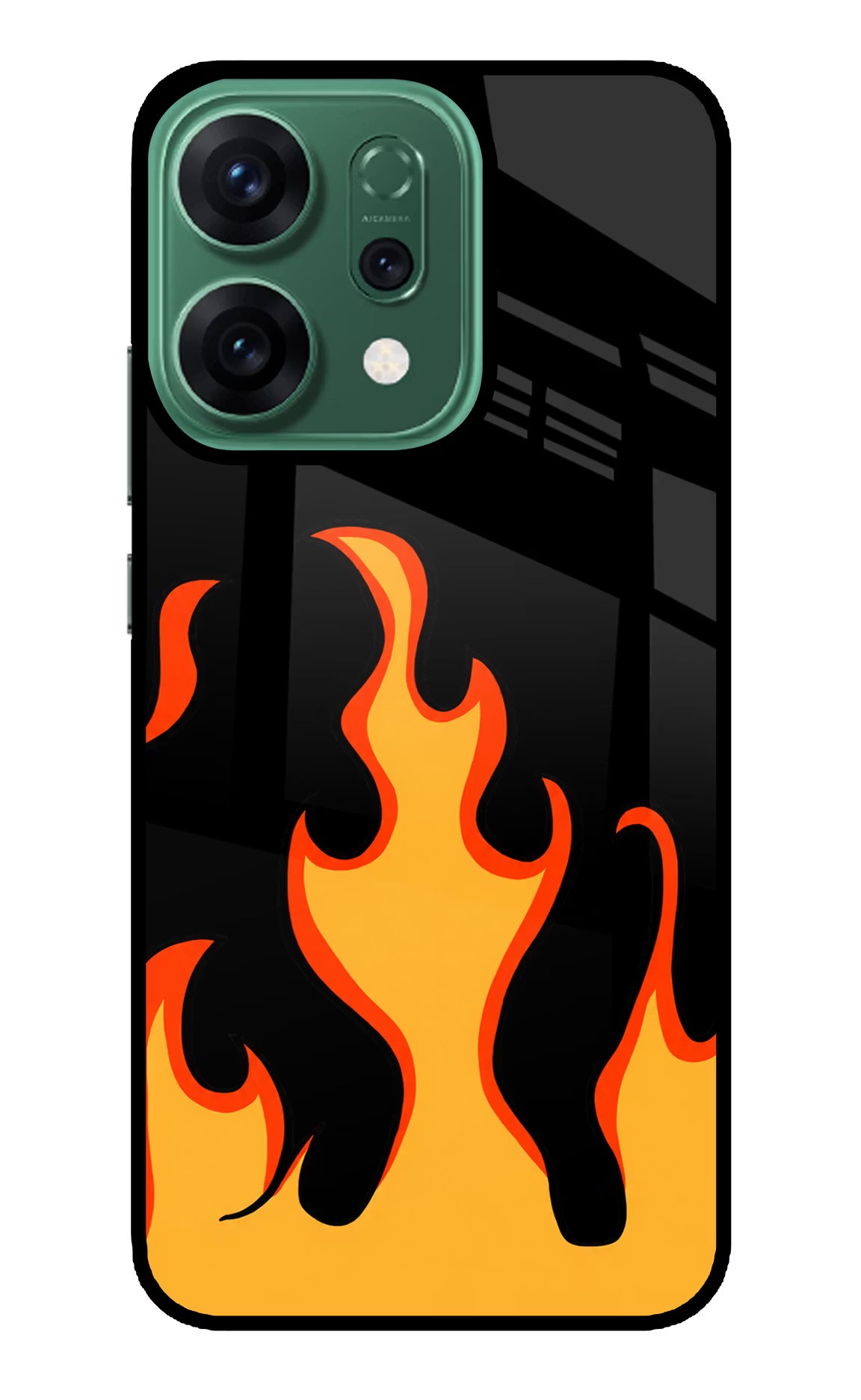 Fired Up – Black Oppo Reno14 5G Glass Case