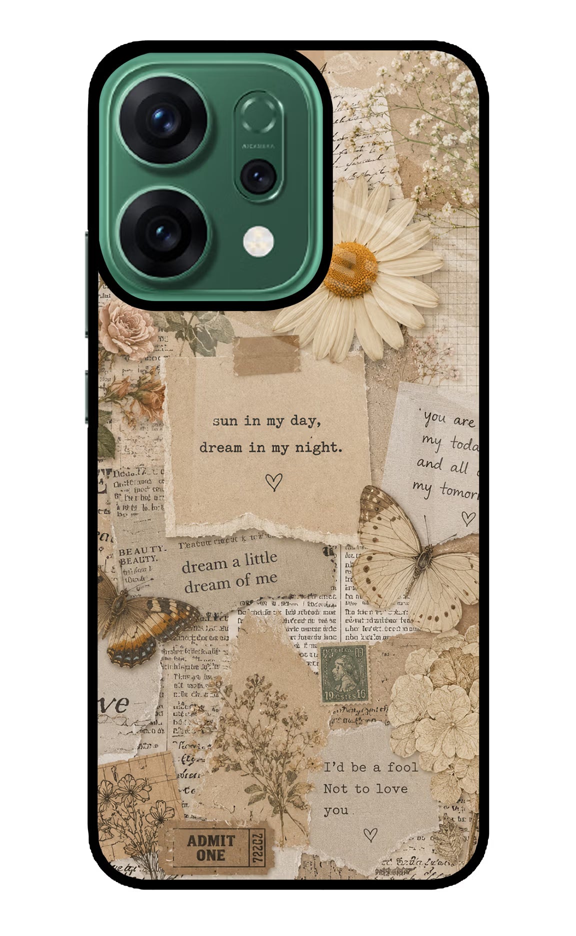 Vintage case Oppo Reno14 5G Glass Case Back Cover by Casekaro