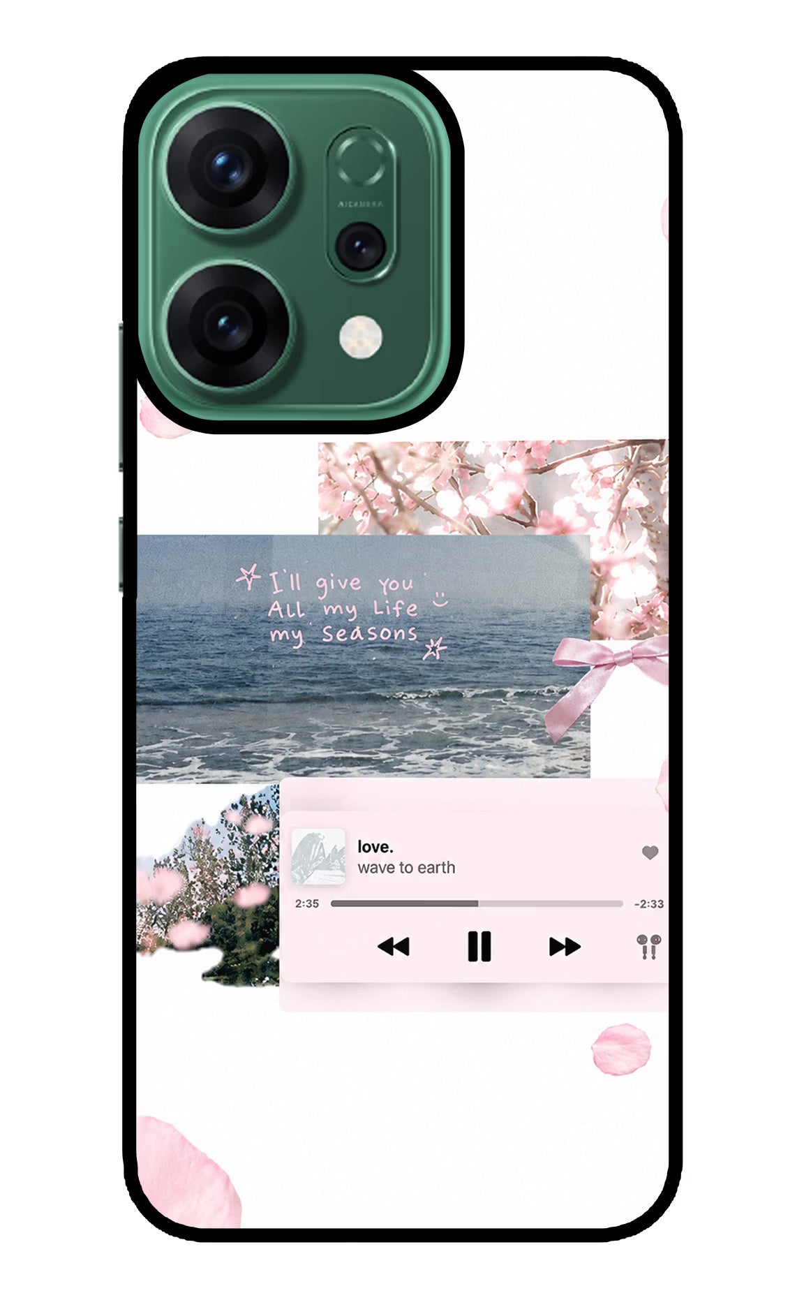 Wave to earth Oppo Reno14 5G Glass Case Back Cover by Casekaro