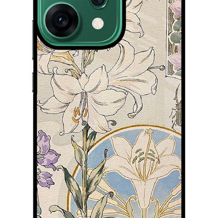 White Lily Oppo Reno14 5G Glass Case