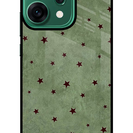 Green Stars Oppo Reno14 5G Glass Case