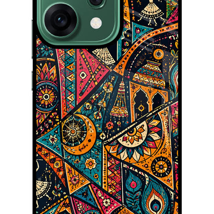 Folk Print Oppo Reno14 5G Glass Case