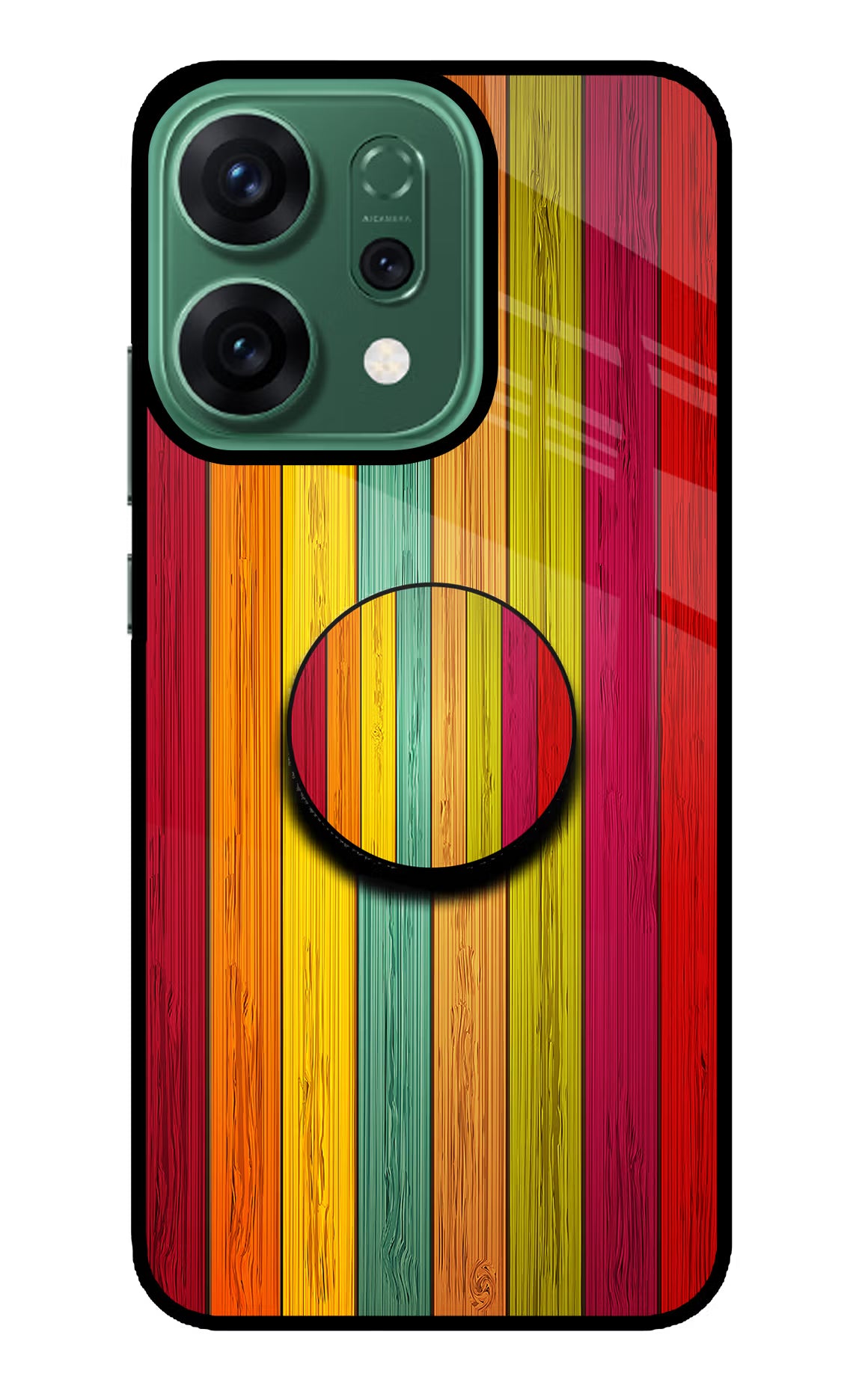Multicolor Wooden Oppo Reno14 5G Pop Case by Casekaro