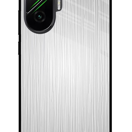 Wooden Grey Texture Poco F7 5G Glass Case Back Cover by Casekaro