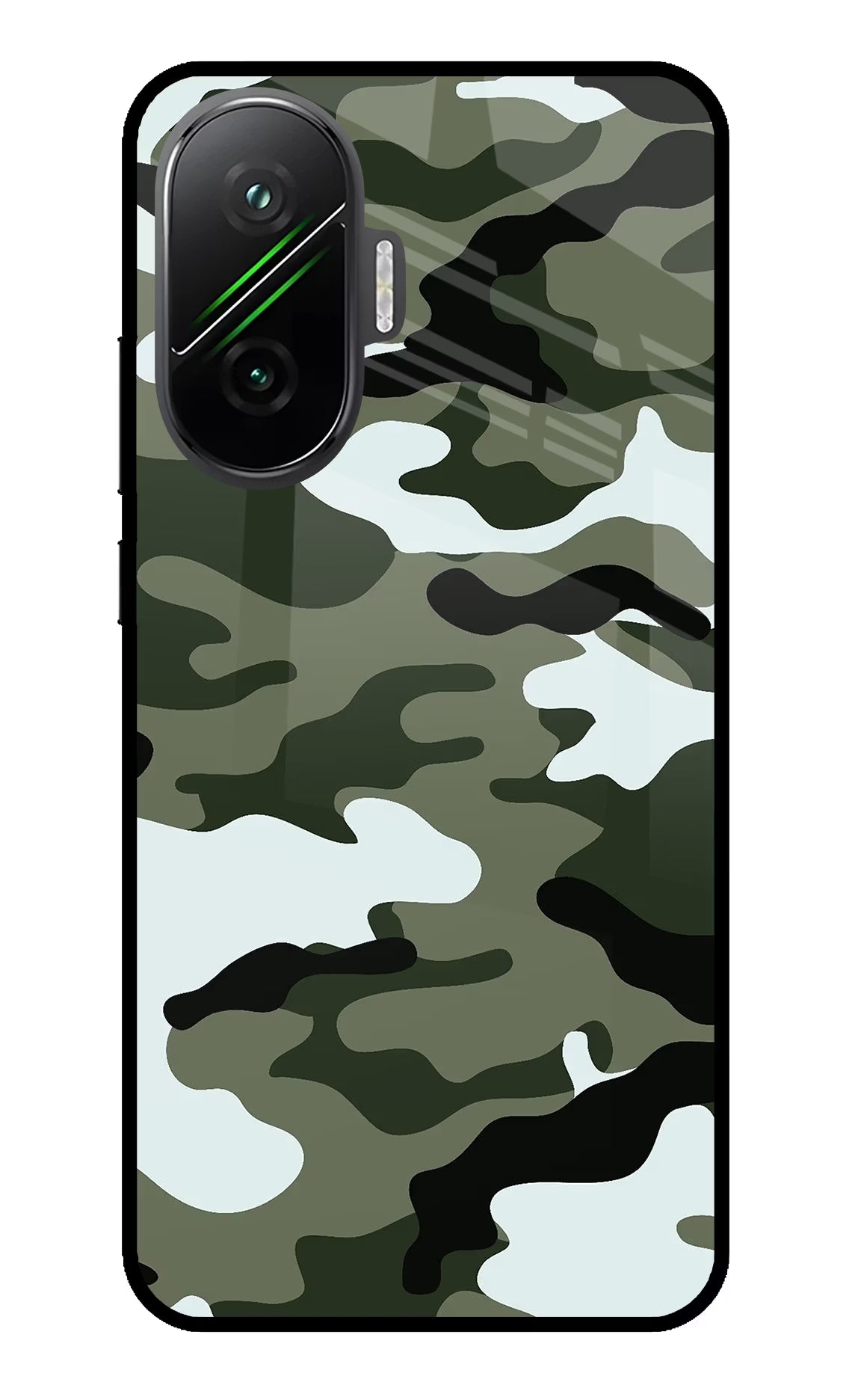 Camouflage Poco F7 5G Glass Case