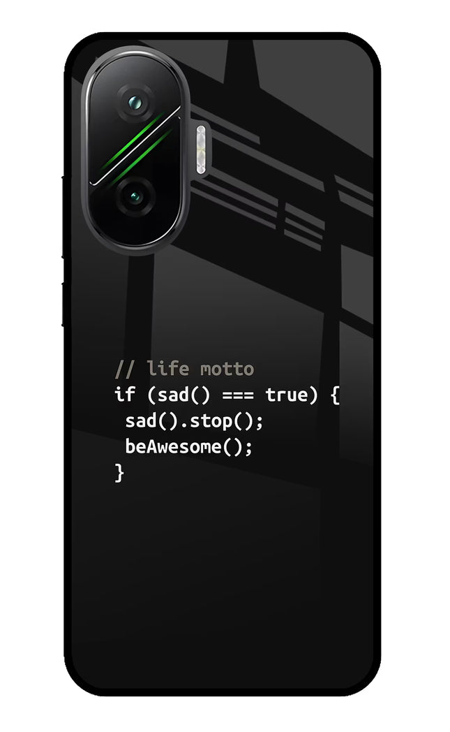 Life Motto Code Poco F7 5G Glass Case
