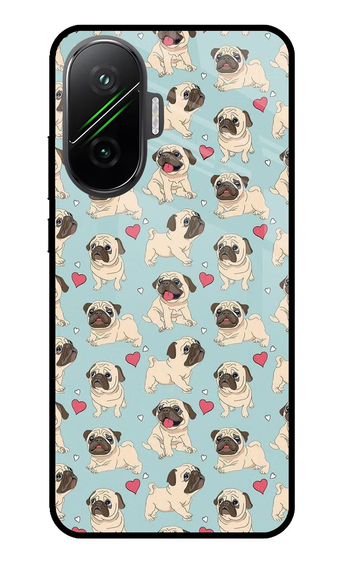 Pug Dog Poco F7 5G Glass Case