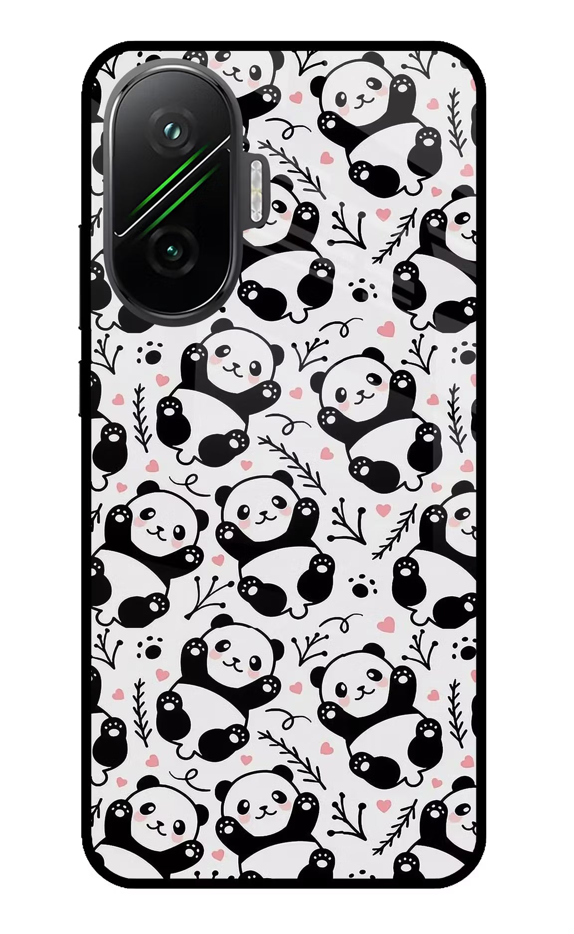 Cute Panda Poco F7 5G Glass Case