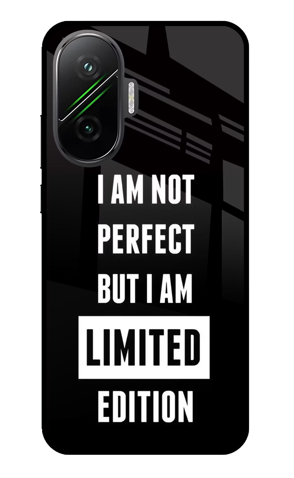 I Am Not Perfect But I Am Limited Edition Poco F7 5G Glass Case