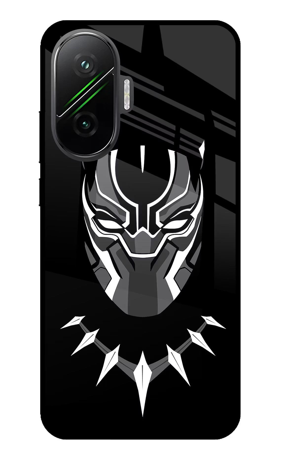 Black Panther Poco F7 5G Glass Case Back Cover by Casekaro