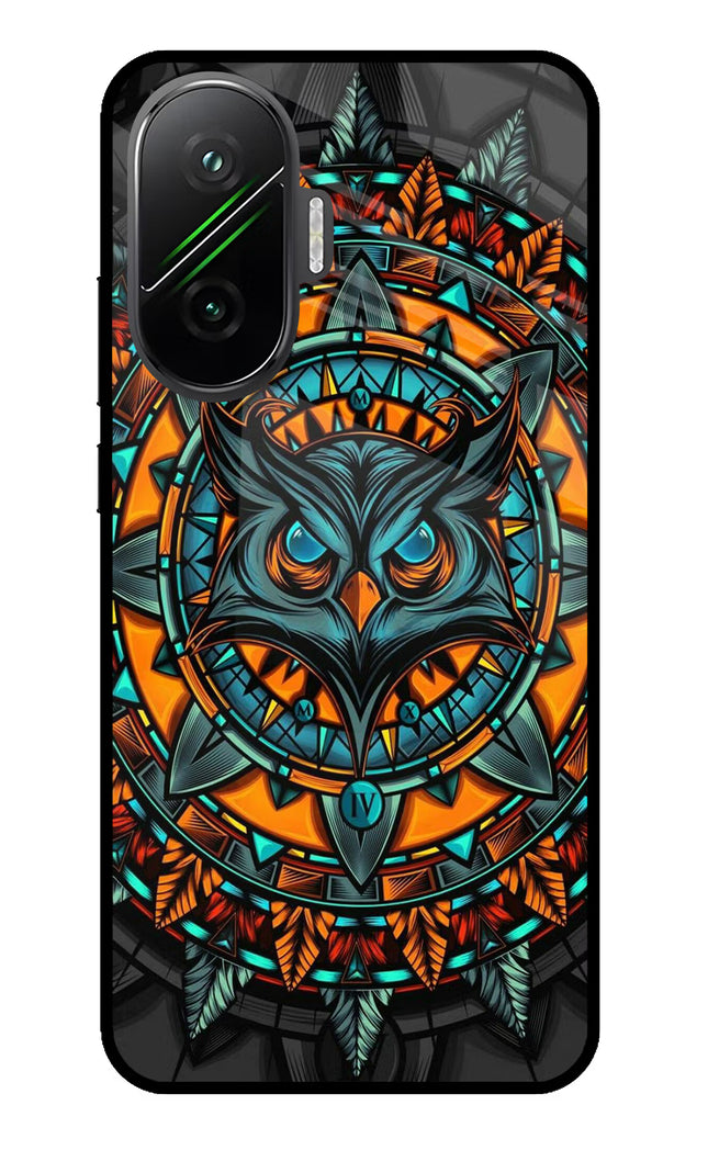 Angry Owl Art Poco F7 5G Glass Case
