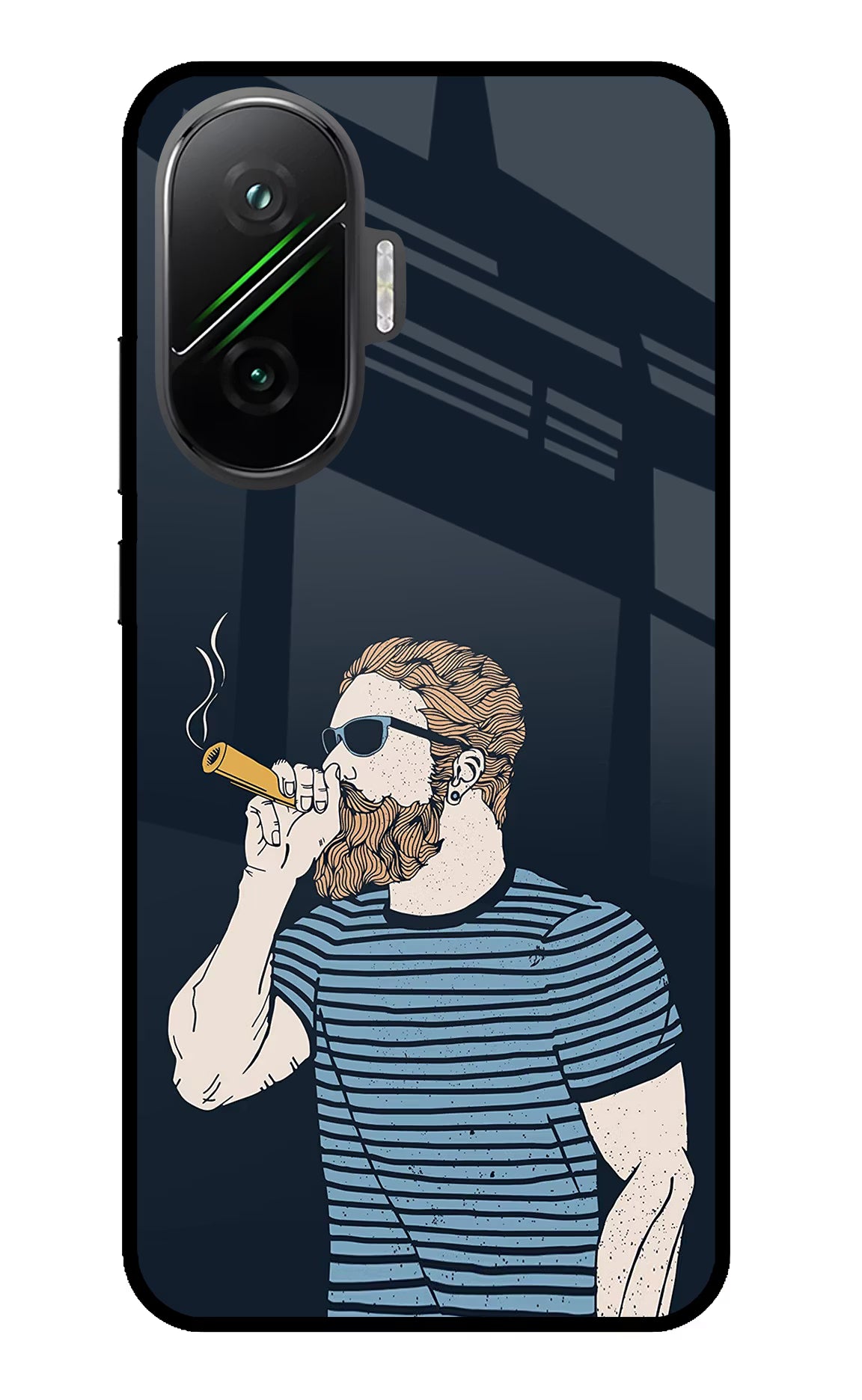 Smoking Poco F7 5G Glass Case Back Cover by Casekaro