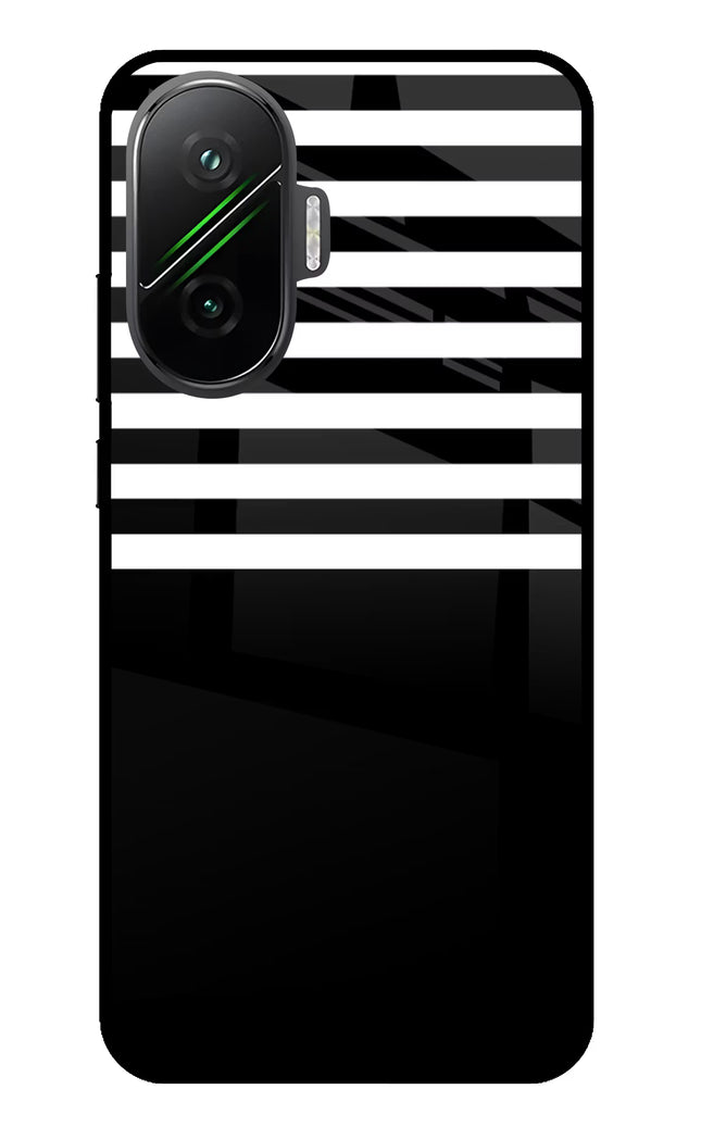 Black and White Print Poco F7 5G Glass Case