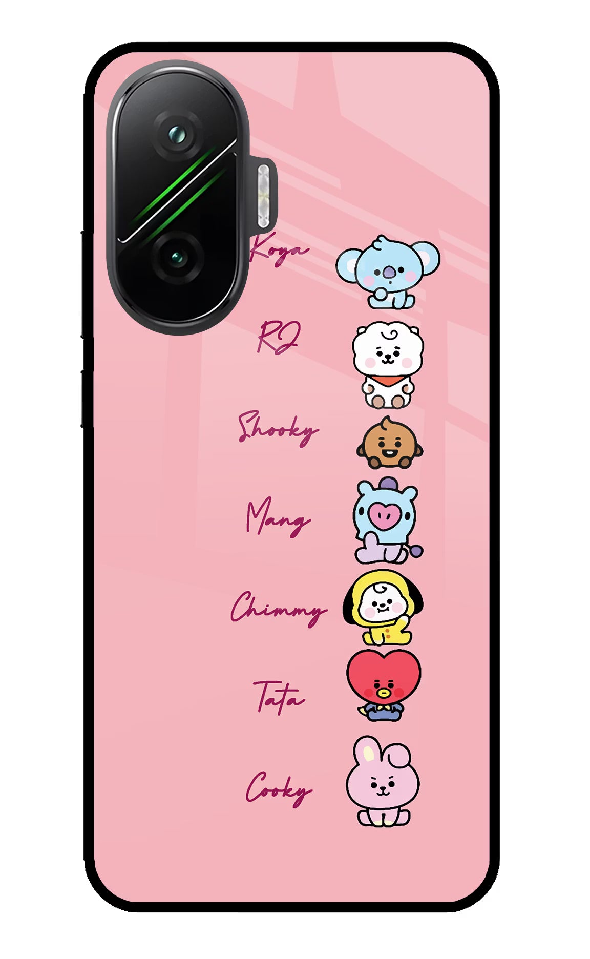 BTS names Poco F7 5G Glass Case Back Cover by Casekaro