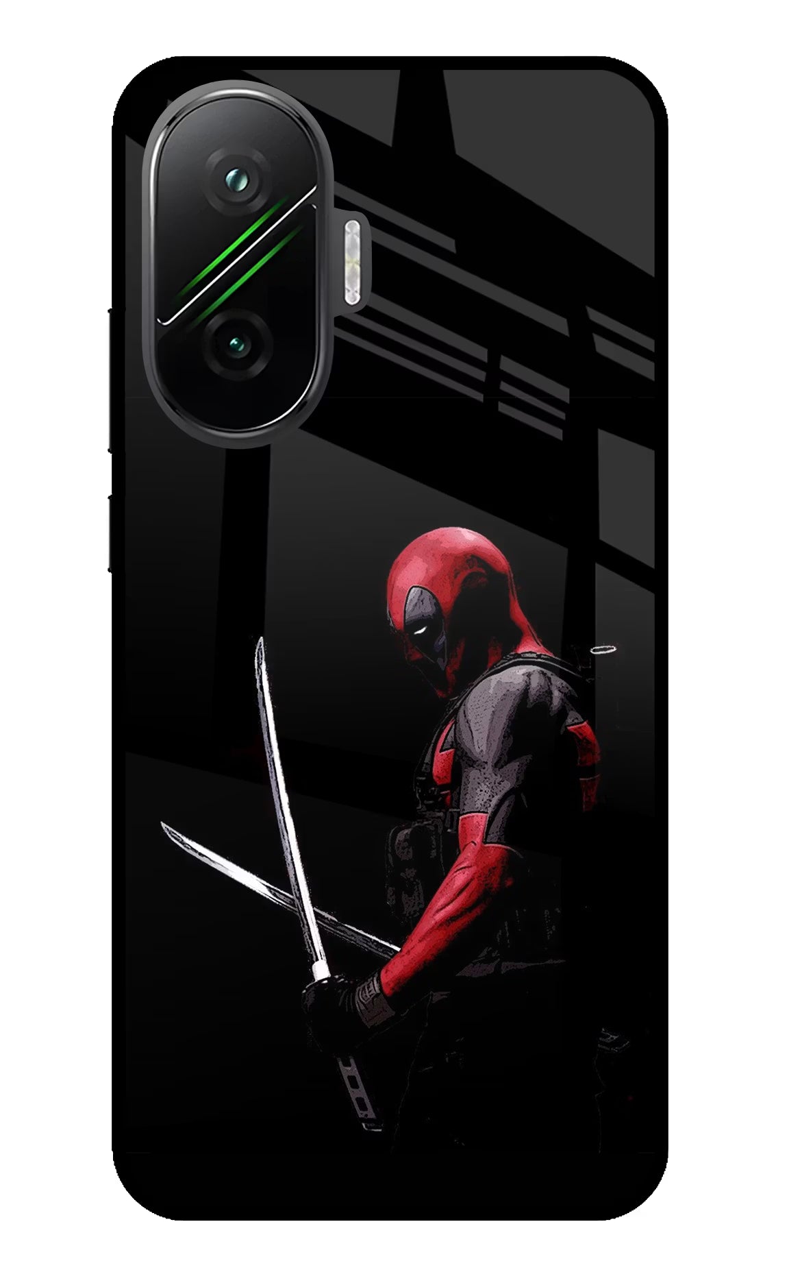 Deadpool Poco F7 5G Glass Case Back Cover by Casekaro