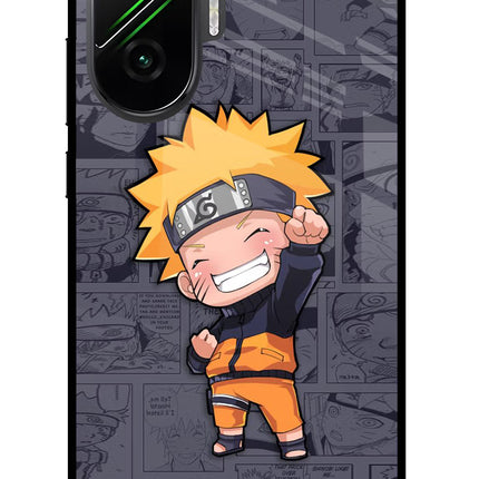 Chota Naruto Poco F7 5G Glass Case Back Cover by Casekaro