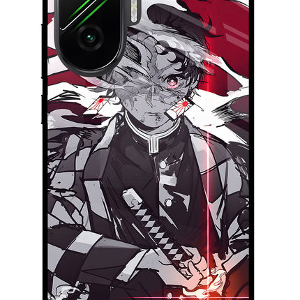 Demon Slayer Poco F7 5G Glass Case Back Cover by Casekaro