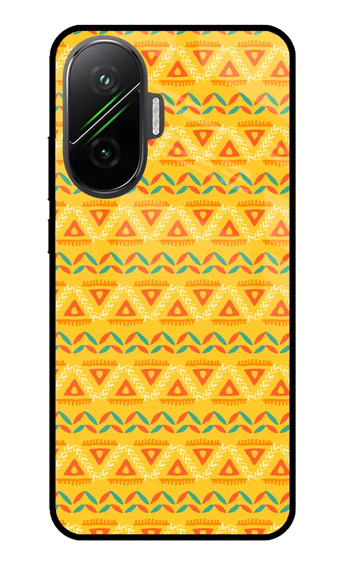 Tribal Pattern Poco F7 5G Glass Case