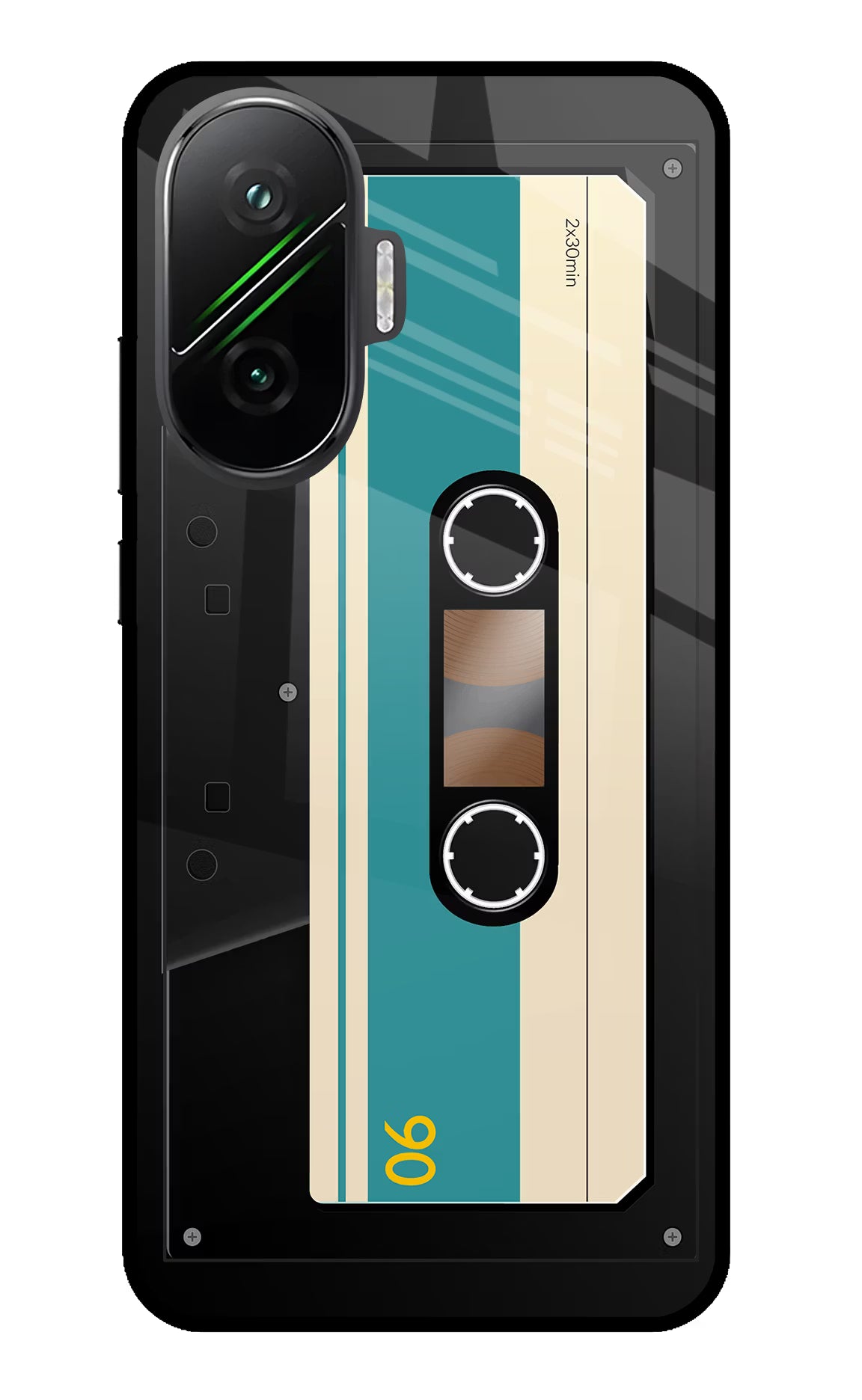 Cassette Poco F7 5G Glass Case Back Cover by Casekaro