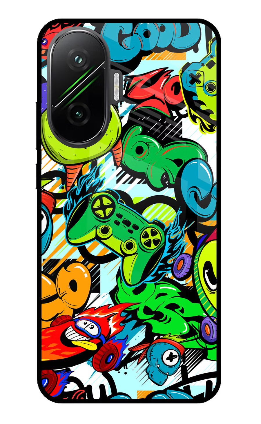 Game Doodle Poco F7 5G Back Cover, Glass case