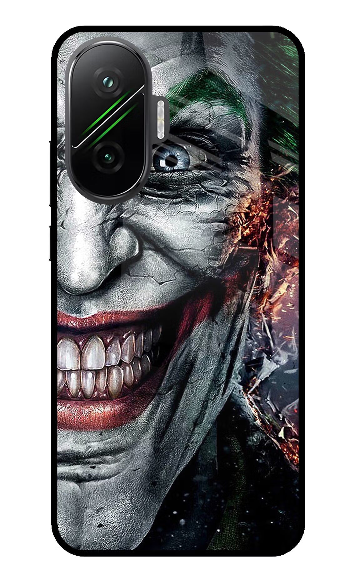 Joker Cam Poco F7 5G Glass Case Back Cover by Casekaro